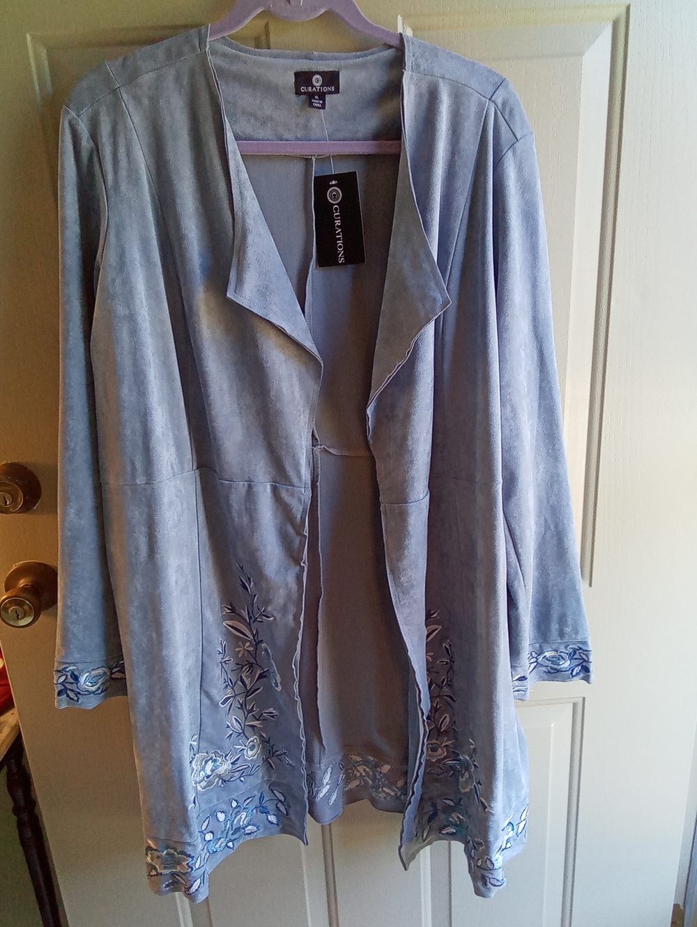 Curations Embroidered  Duster Coat, NWT